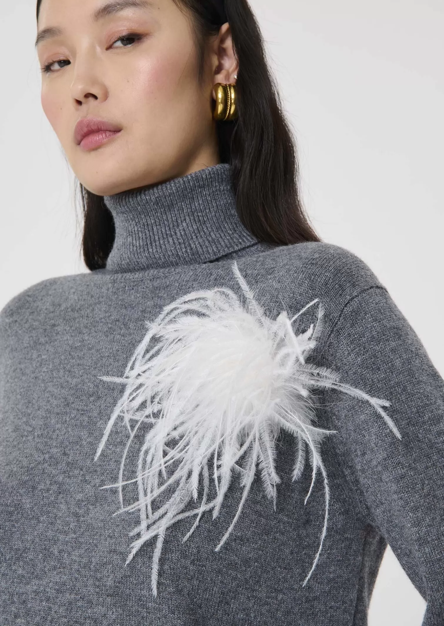 TARA JARMON Broche Arthur écrue en plumes< Accessoires