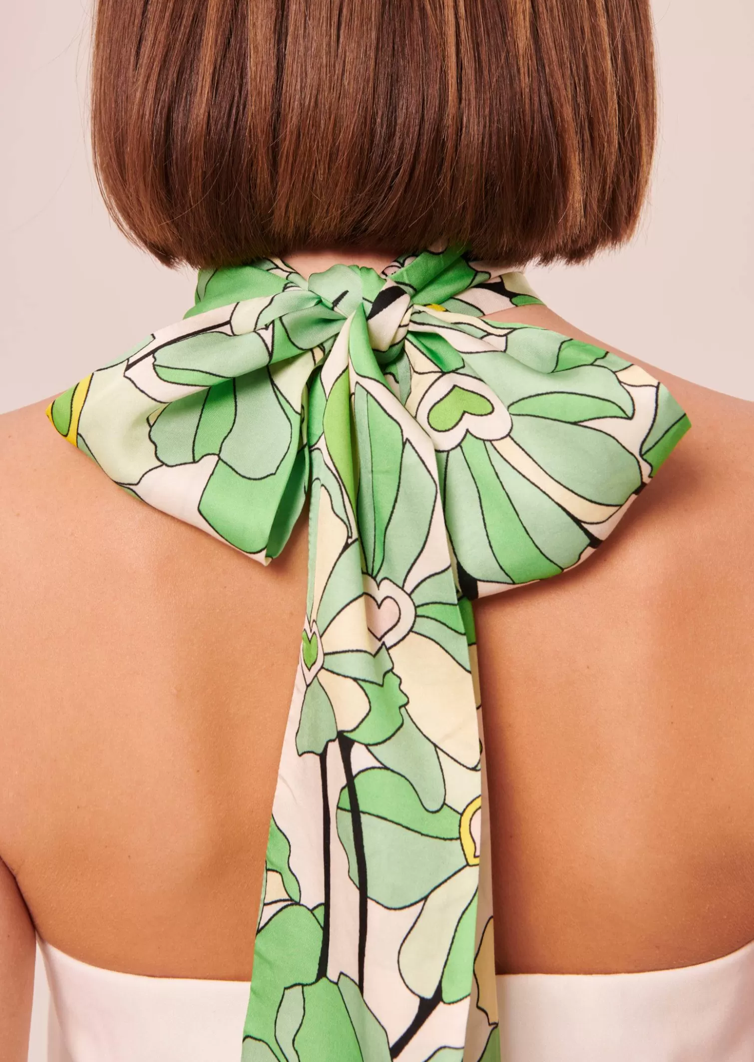 TARA JARMON Foulard Emeline vert imprimé à fleurs< Accessoires