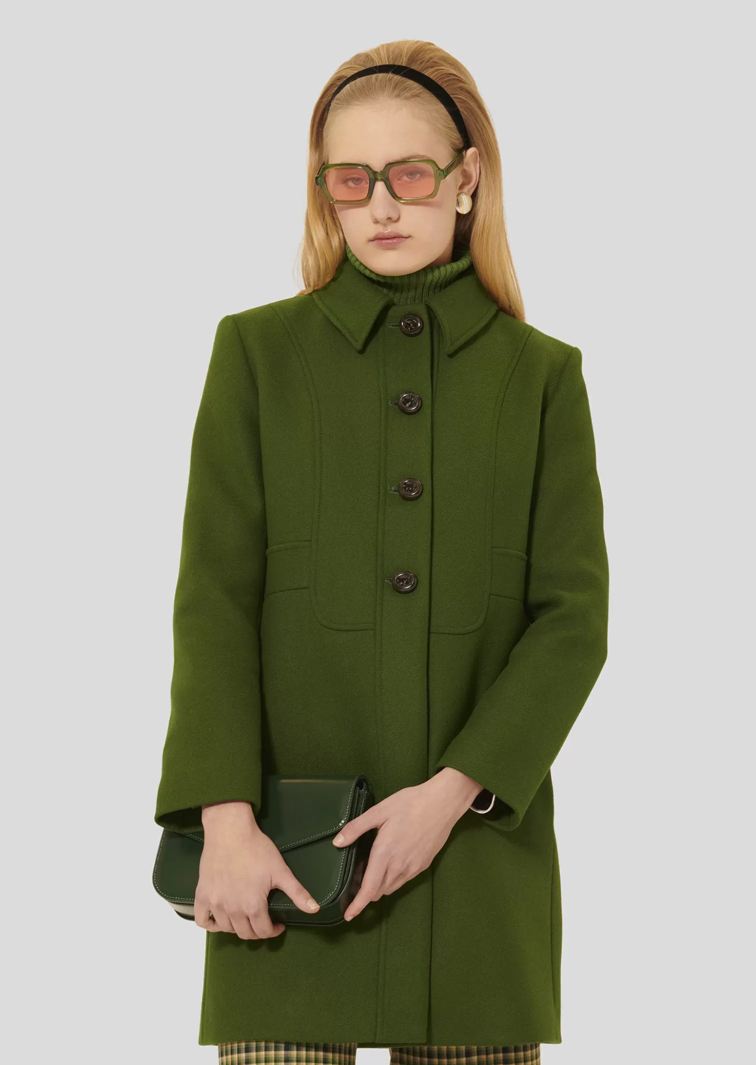 TARA JARMON Manteau Madeline vert en drap caban< Manteaux & Vestes