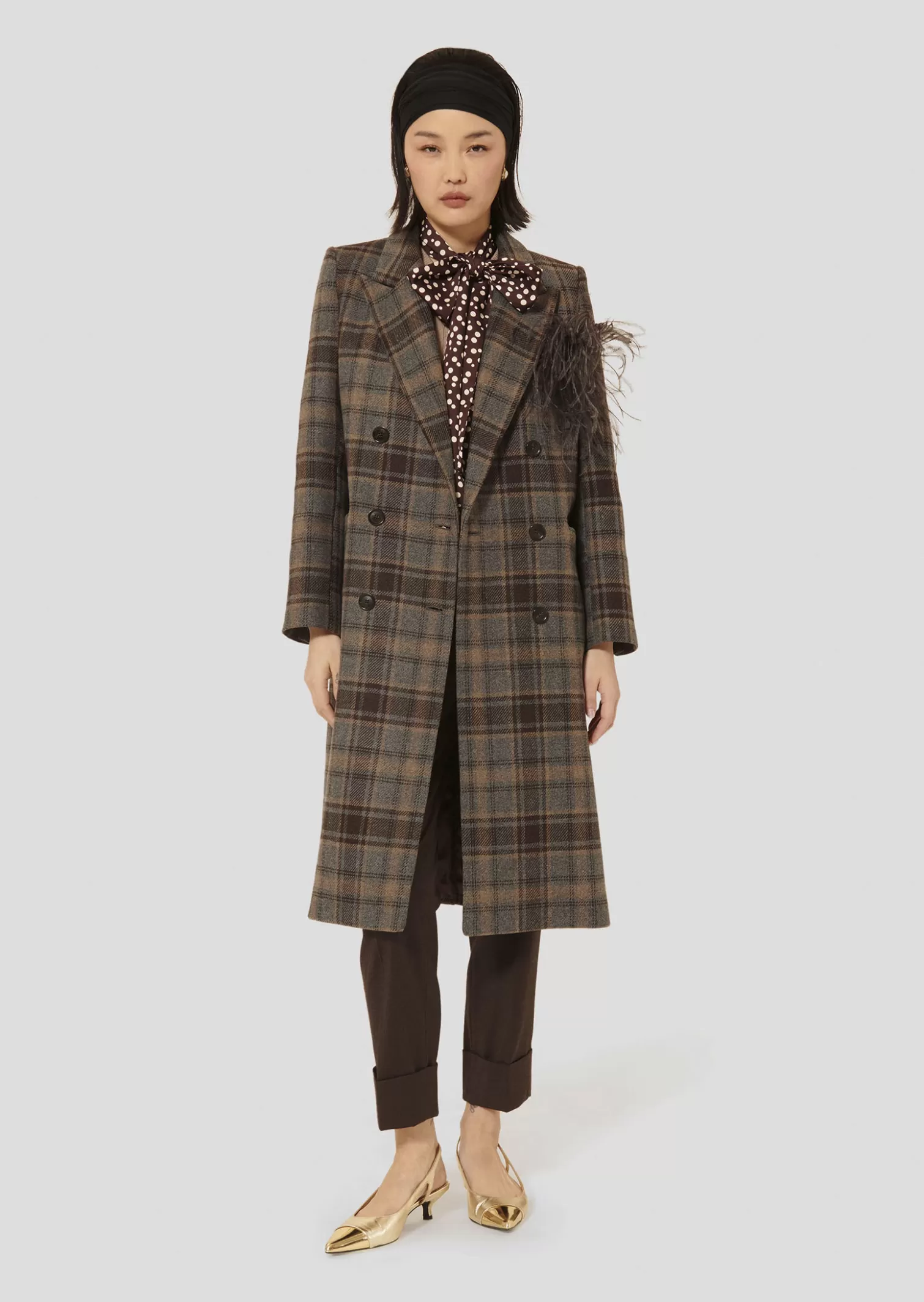 TARA JARMON Manteau Malice marron en tartan< Manteaux & Vestes