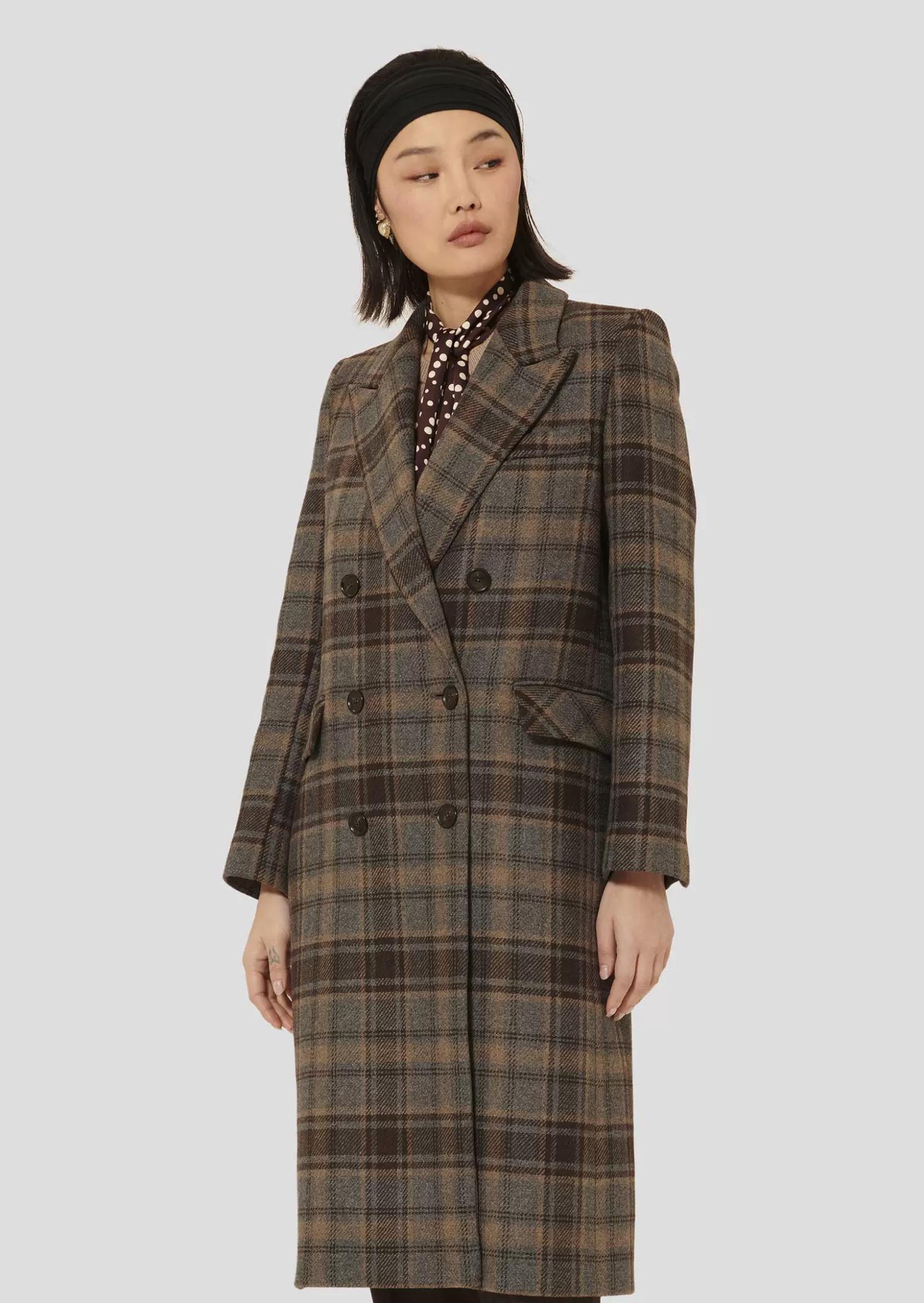 TARA JARMON Manteau Malice marron en tartan< Manteaux & Vestes