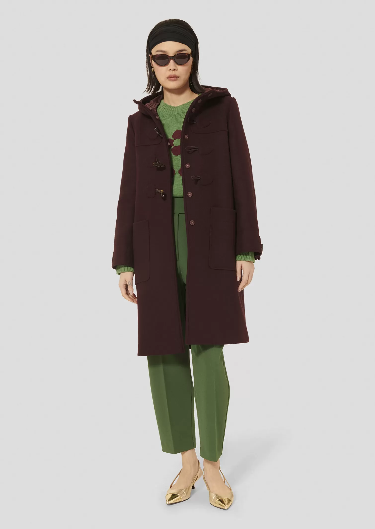 TARA JARMON Manteau Manoela bordeaux en drap caban< Manteaux & Vestes