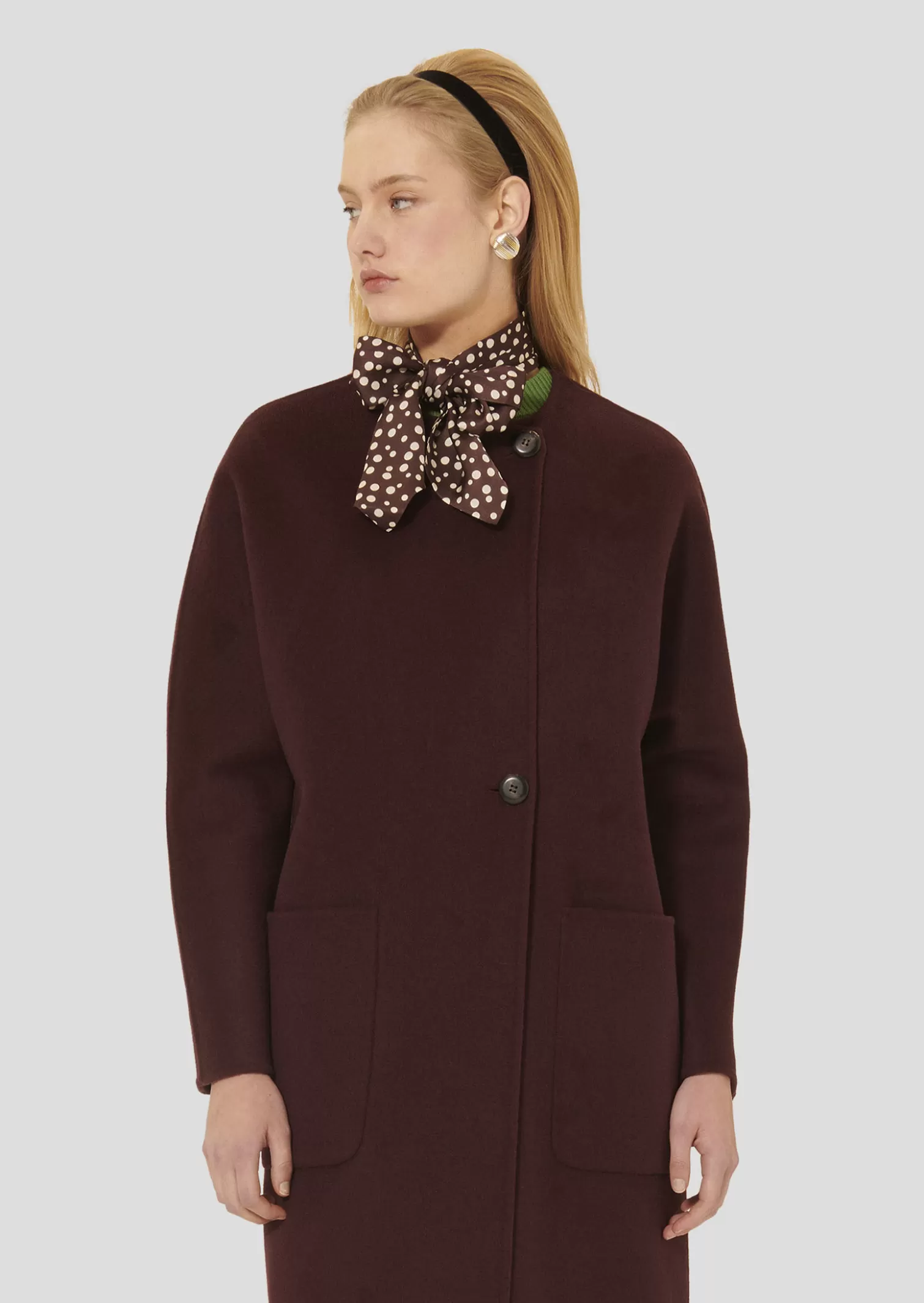 TARA JARMON Manteau Mara bordeaux en laine double face< Manteaux & Vestes