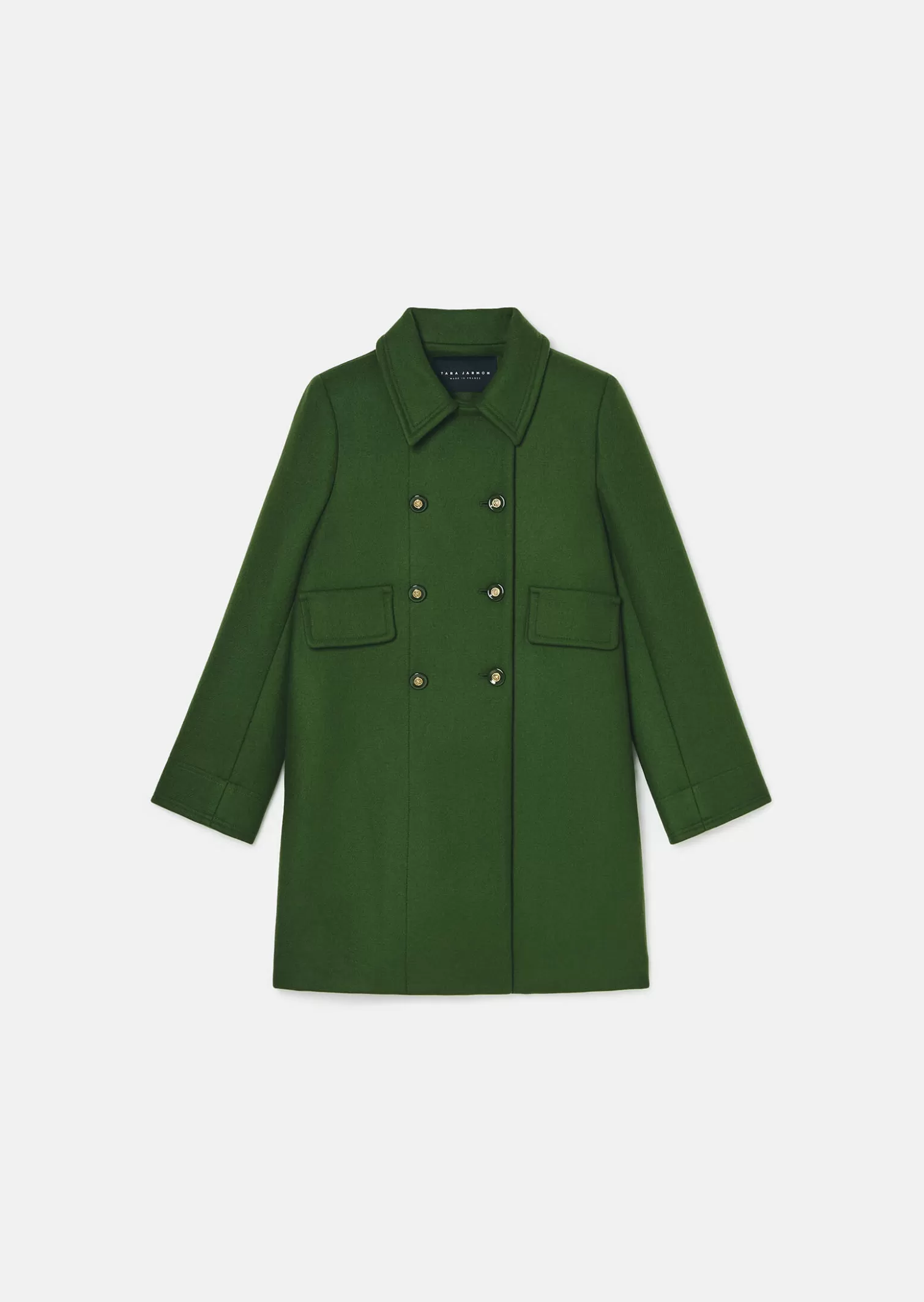 TARA JARMON Manteau Marceau en drap caban vert< Manteaux & Vestes