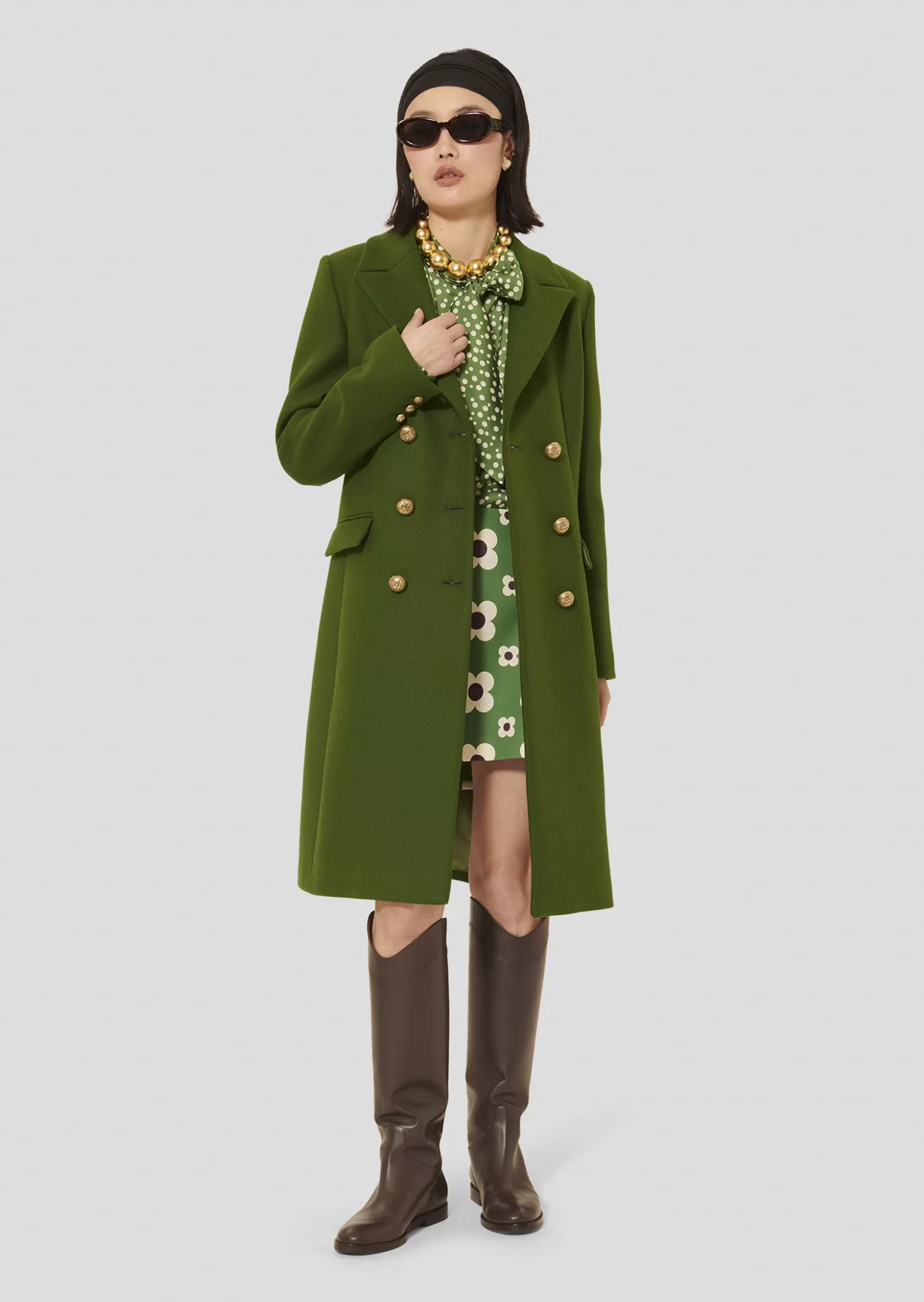 TARA JARMON Manteau Marcy vert en drap caban< Manteaux & Vestes