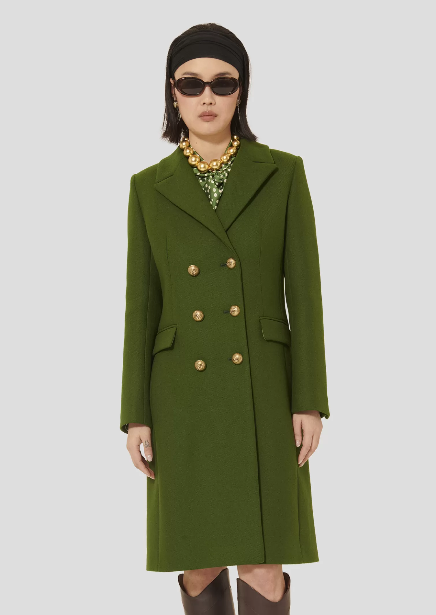 TARA JARMON Manteau Marcy vert en drap caban< Manteaux & Vestes