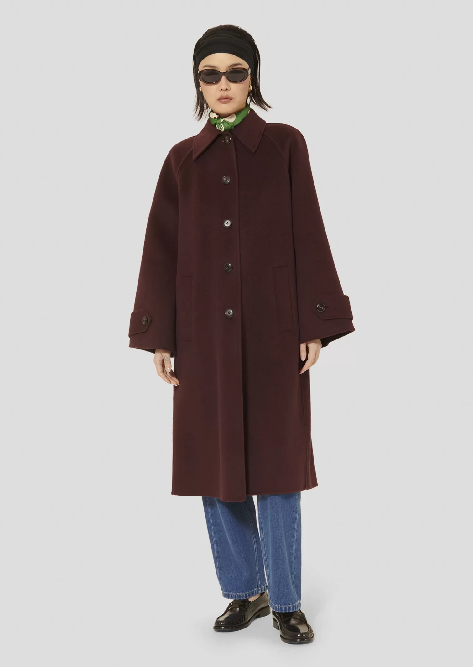 TARA JARMON Manteau Marly bordeaux en laine double face< Manteaux & Vestes