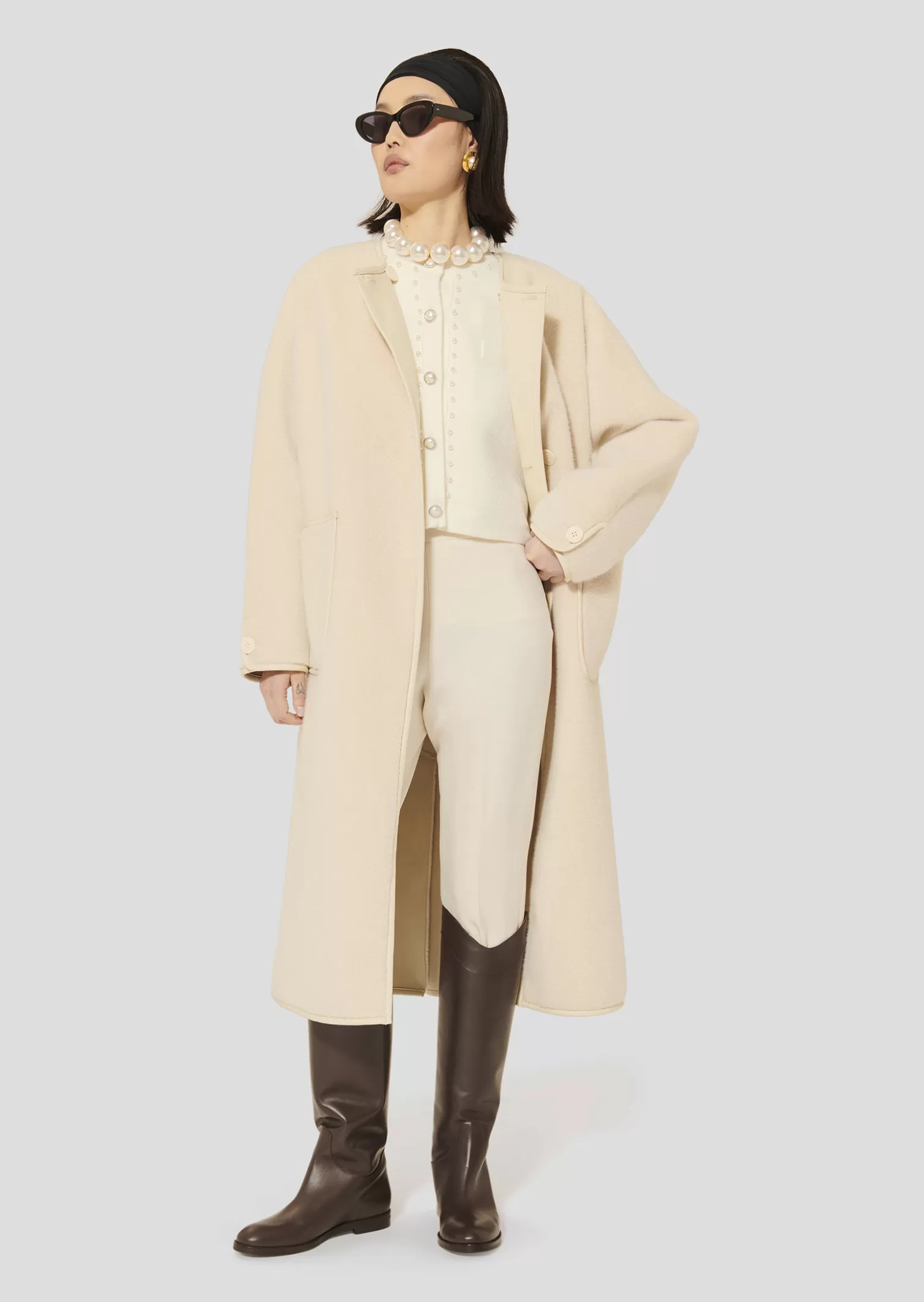 TARA JARMON Manteau Marta écru en fausse fourrure< Manteaux & Vestes