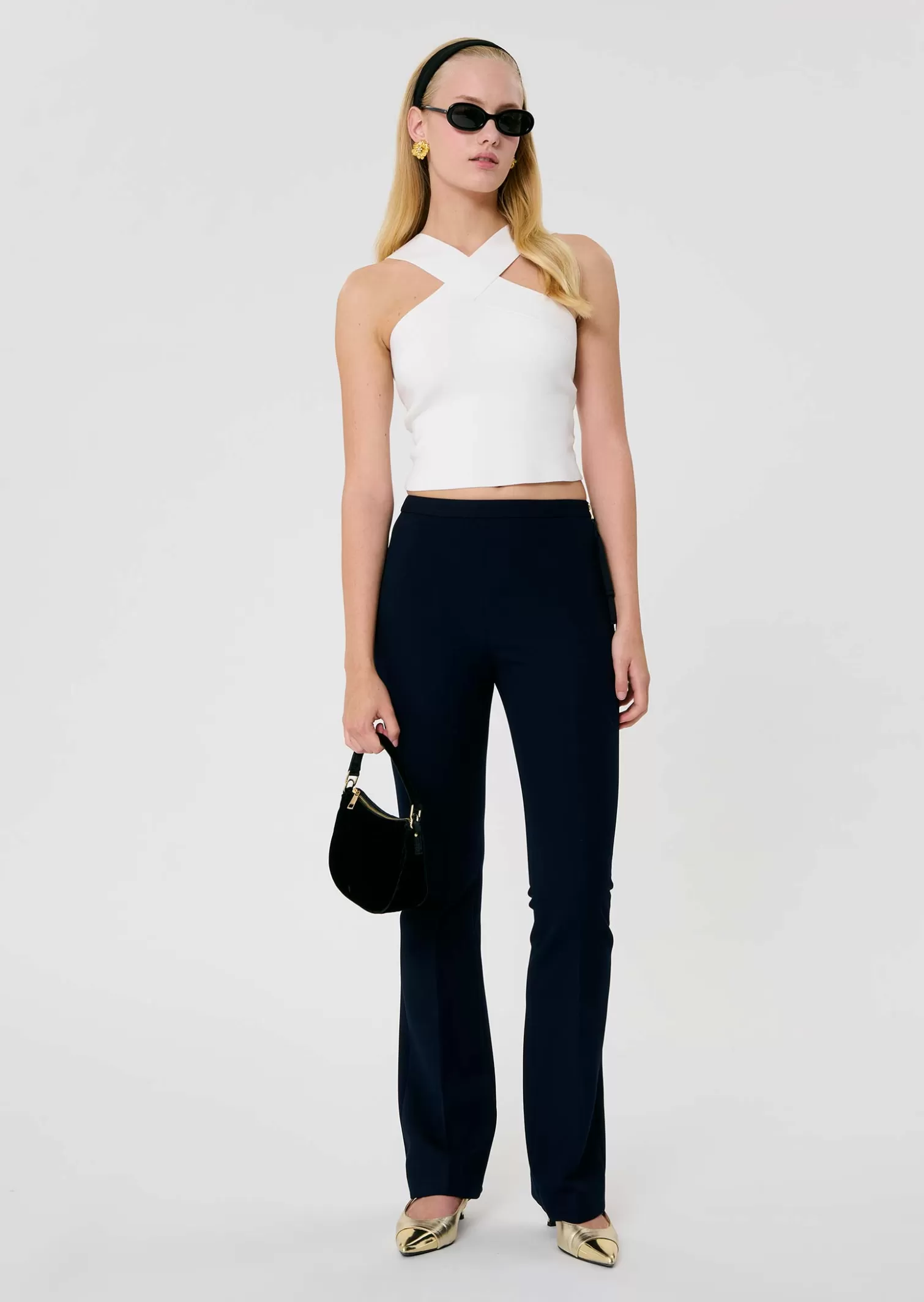 TARA JARMON Pantalon Peyton bleu en toile double< Pantalons & Jeans