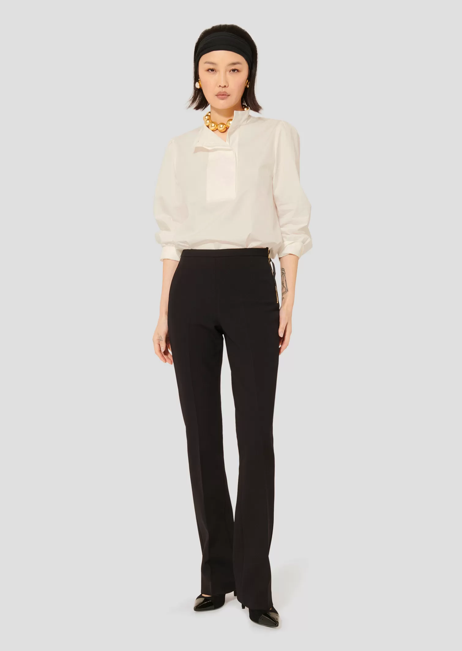 TARA JARMON Pantalon Peyton noir en toile double< Pantalons & Jeans