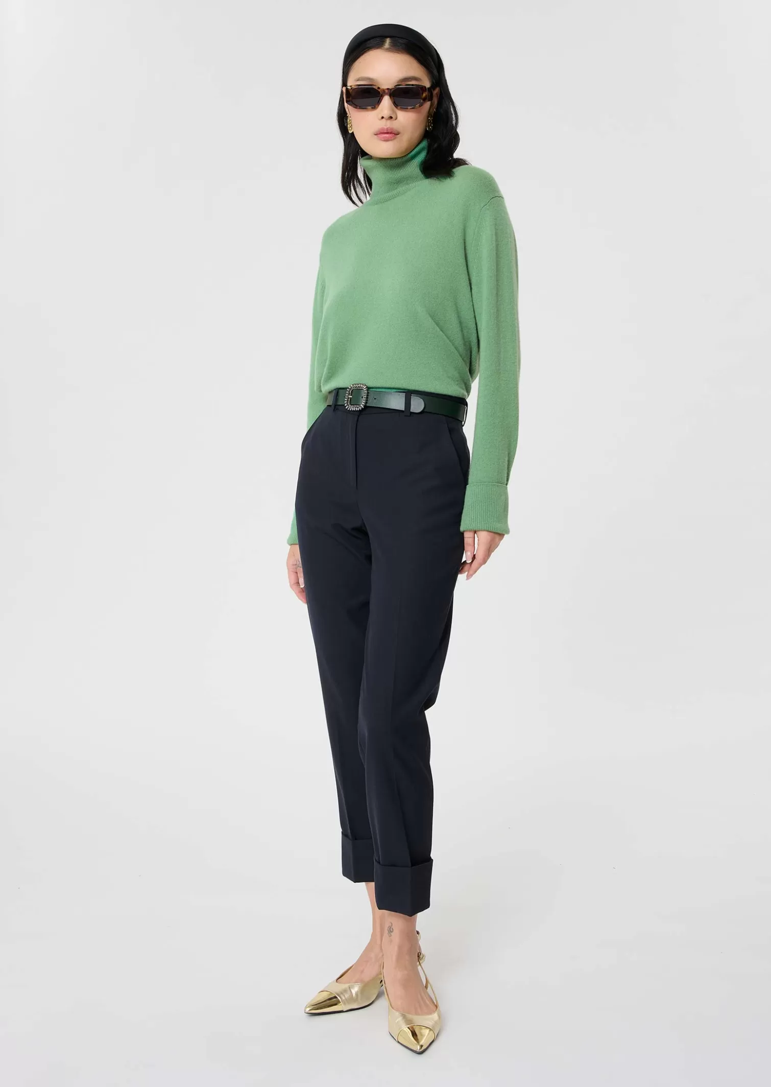 TARA JARMON Pantalon Philippa bleu en laine froide< Pantalons & Jeans