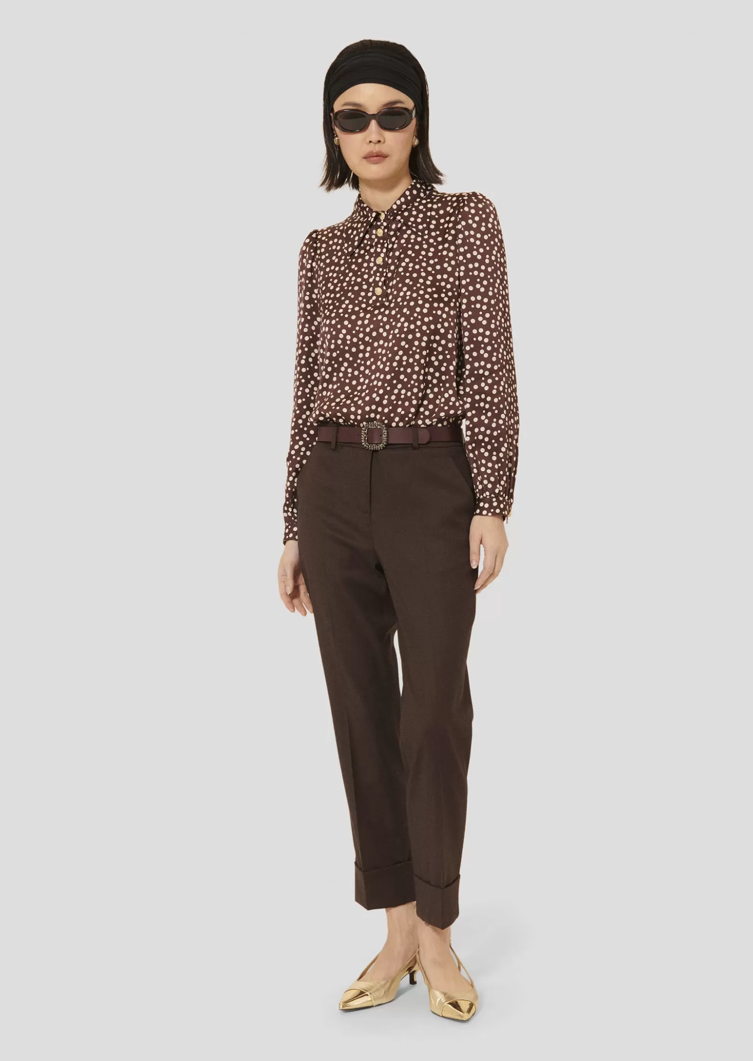 TARA JARMON Pantalon Philippa marron en flanelle< Pantalons & Jeans