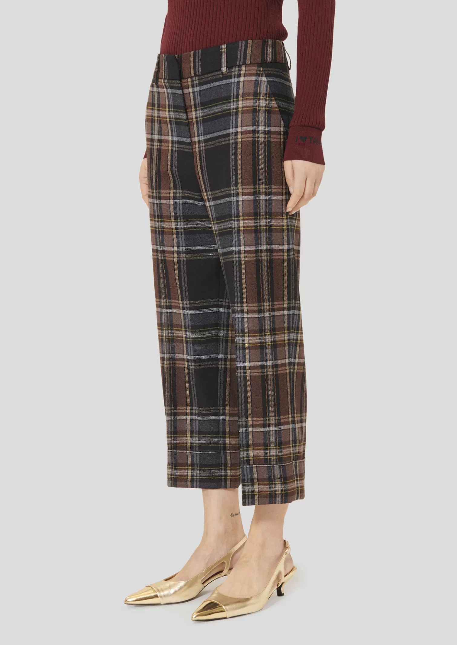 TARA JARMON Pantalon Piper bleu en tartan< Pantalons & Jeans