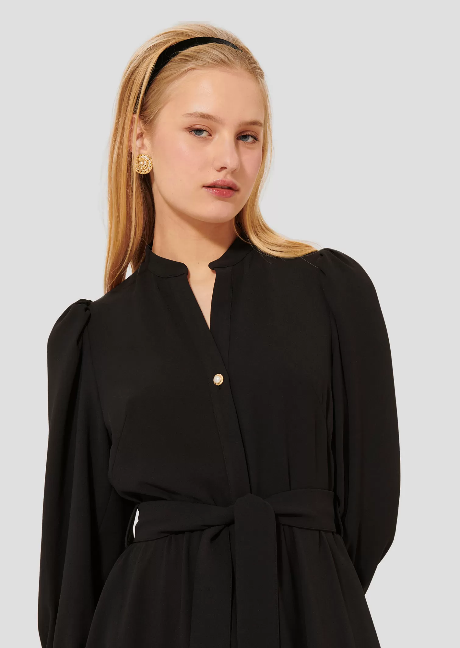 TARA JARMON Robe Rivoltina noire en crêpe< Robes