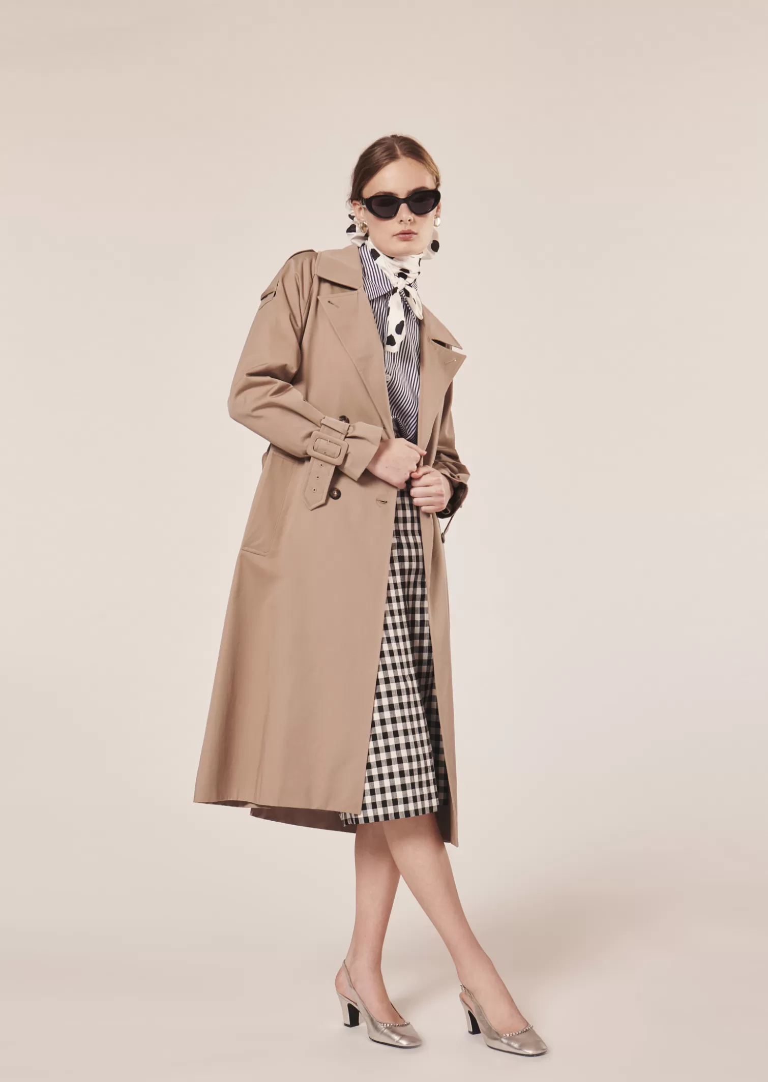 TARA JARMON Trench-coat Ivan beige en gabardine de coton< Manteaux & Vestes