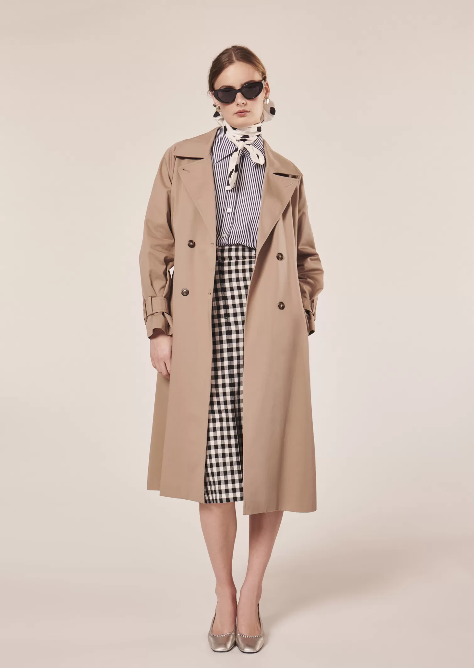 TARA JARMON Trench-coat Ivan beige en gabardine de coton< Manteaux & Vestes