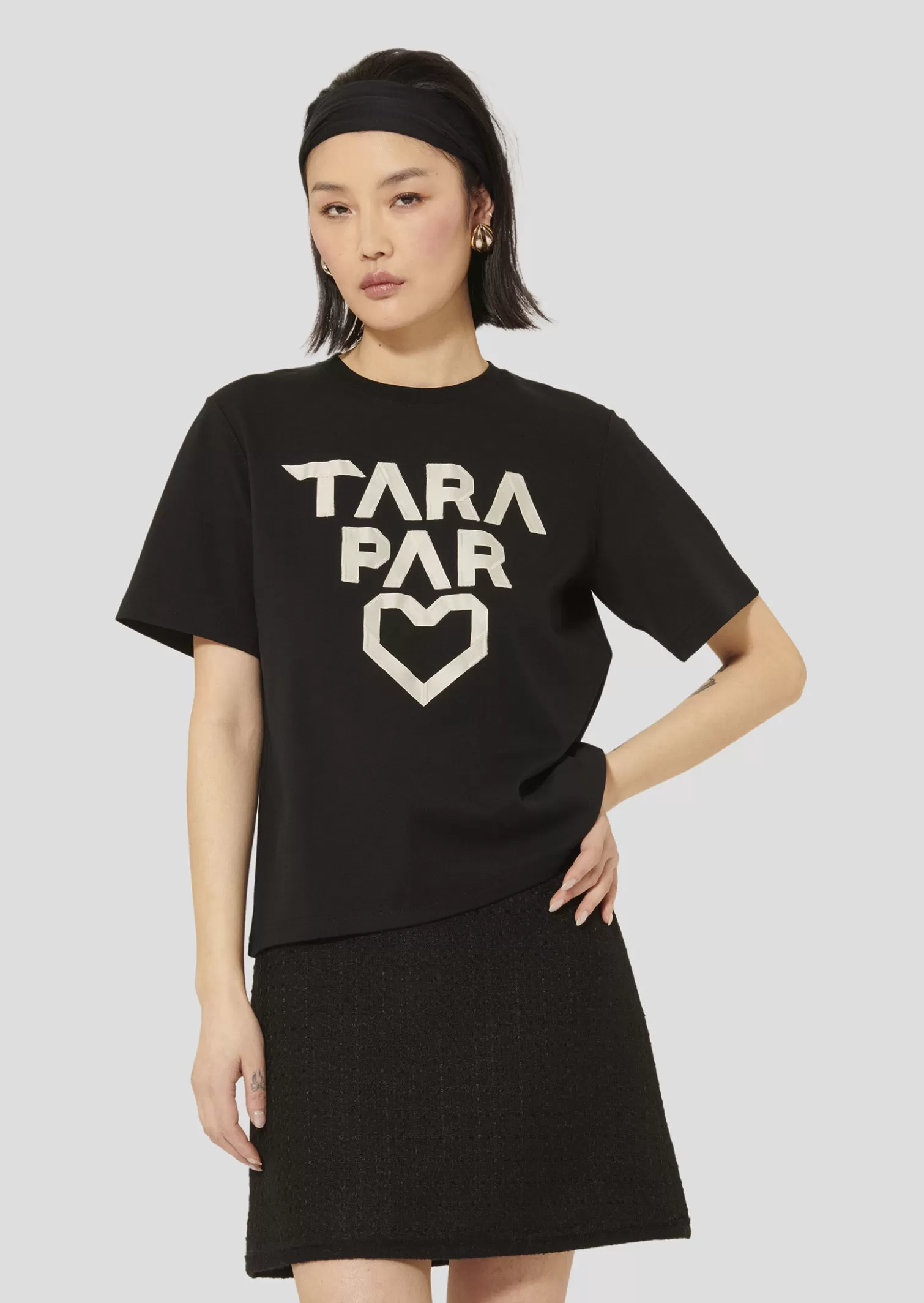 TARA JARMON T-shirt Trefle en coton double face< Hauts