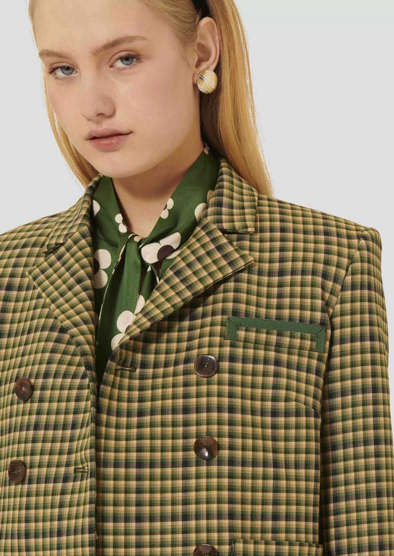 TARA JARMON Veste Vannie verte en tartan< Manteaux & Vestes