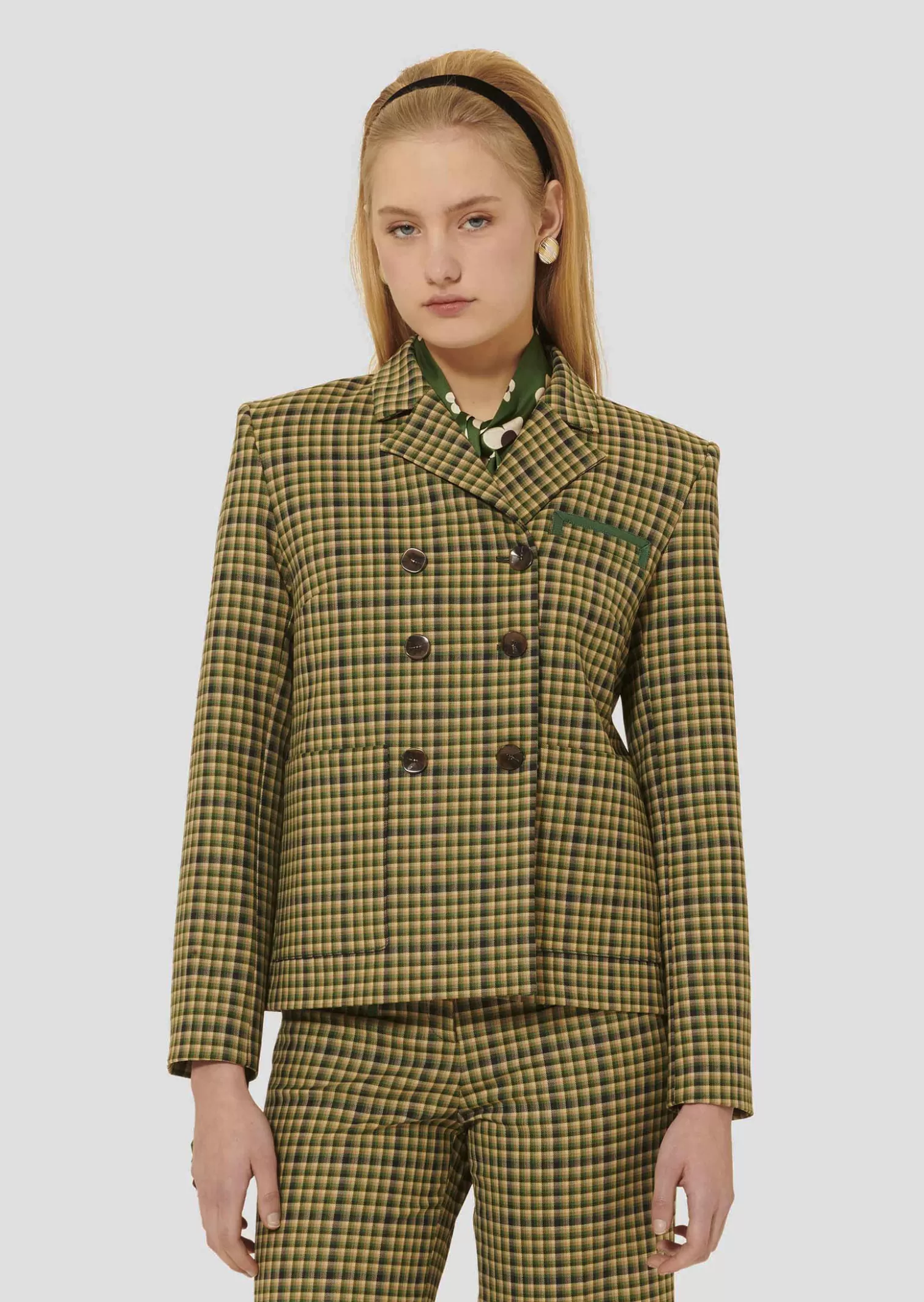 TARA JARMON Veste Vannie verte en tartan< Manteaux & Vestes